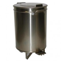 GastroStore Edelstahl Abfalleimer 50Liter mit Hubdeckel-Funktion