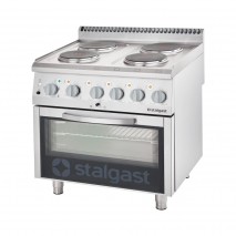 Stalgast Elektro-Herd mit Backofen (GN 2-1) Serie 700 ND - 4-Platten (4x2,6)