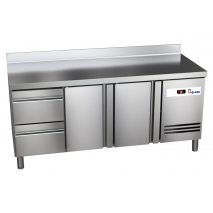 Kühltisch Ready KT3002 mit Aufkantung - 2 Türen und 2 Schubladen  - GN 1/1
