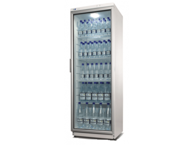 KBS Glastürkühlschrank CD 350, weiss, mit Umluftkühlung und LED-Beleuchtung, 9190005