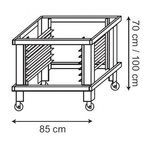 Moretti Pizzaofen Untergestell S-PT 60.60 / 100 passend für iDECK Serie 60.60