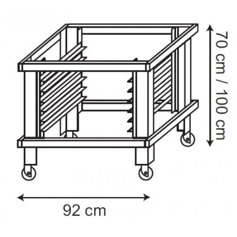 Moretti Pizzaofen Untergestell S-PT 72.72 / 100 passend für iDECK Serie 72.72