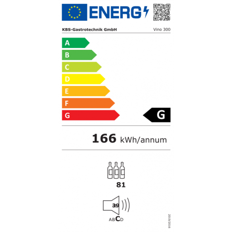 KBS Einbau-Weinkühlschrank, Vino 300, 1 Temperaturzone, 529300