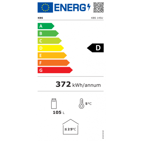 KBS Glastürkühlschrank KBS 145 U, mit Stiller Kühlung und LED-Beleuchtung, 302145