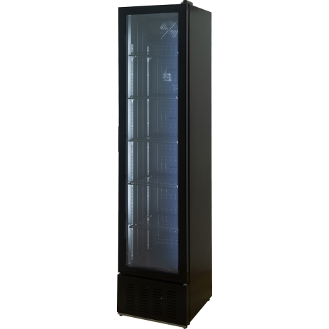KBS Glastürkühlschrank 316 G Slim, schwarz, 302160