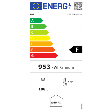 KBS Glastürkühlschrank KBS 326 G Slim, schwarz, mit Umluftkühlung und Beleuchtung, 302324 -Auslaufmodell-