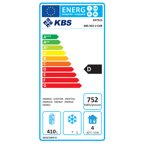 KBS Umluft Gewerbekühlschrank KBS 502 U CHR, Edelstahl, mit Umluftkühlung und keine Beleuchtung, 347515