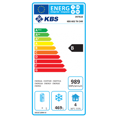 KBS - Edelstahl-Volltür-Tiefkühlschrank - TK60 - 600l - Stille Kühlung