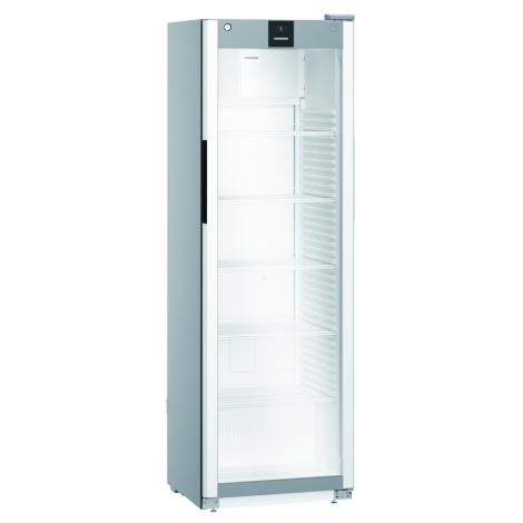 KBS Getränkekühlschrank MRFvd 4011 grau mit Glastür und Umluftkühlung 40574011