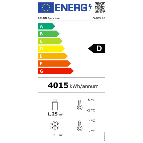 KBS Wandkühlregal Paros 100, grau, mit Umluftkühlung und LED-Beleuchtung, 520103