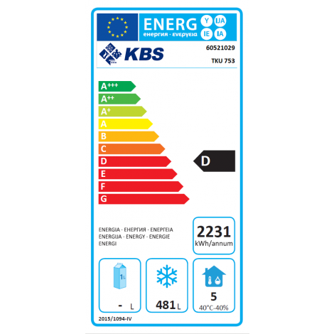 KBS Edelstahltiefkühlschrank TKU 753 - Türanschlag rechts, 60521029