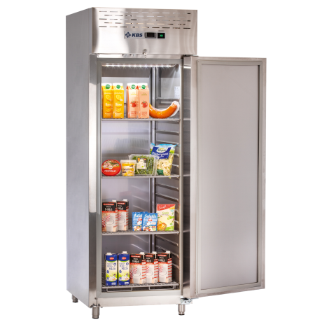 KBS Edelstahlkühlschrank KU 740, Edelstahl, Umluftkühlung, mit Beleuchtung, 60740