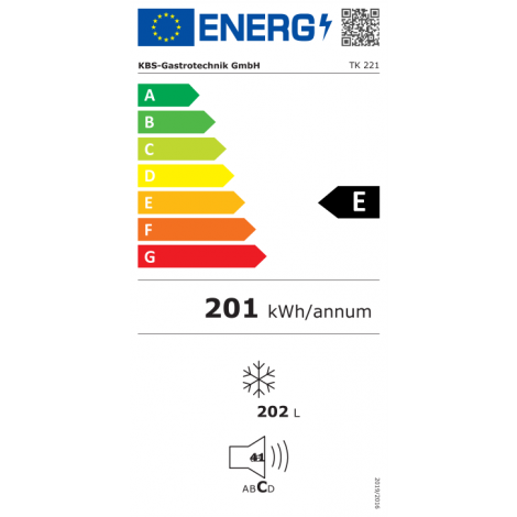 KBS Tiefkühlschrank TK 221 Energiesparausführung, weiss, mit Stiller Kühlung und keine Beleuchtung, 9190221