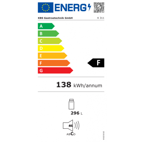KBS Energiespar-Kühlschrank K 311, weiss, mit Stiller Kühlung und LED-Beleuchtung, 9190311