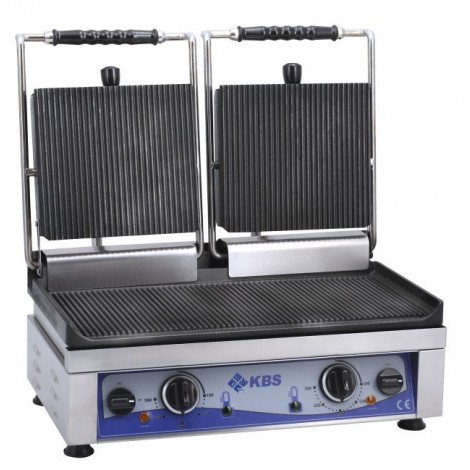 KBS Kontaktgrill Grillfläche 52x24cm oben & unten gerillt 2 Temperaturzonen, 1092.7023