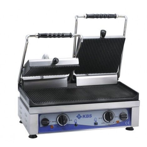 KBS Kontaktgrill Grillfläche 52x24cm oben & unten gerillt 2 Temperaturzonen, 1092.7023