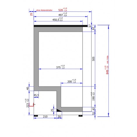 KBS Backbar 196, schwarz, mit Umluftkühlung und LED-Beleuchtung, 60402