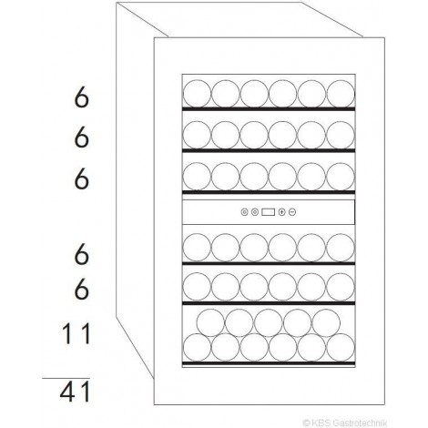 KBS Weinkühlschrank, einbaufähig Vino 142, Edelstahl, mit Umluftkühlung und LED-Beleuchtung, 529142