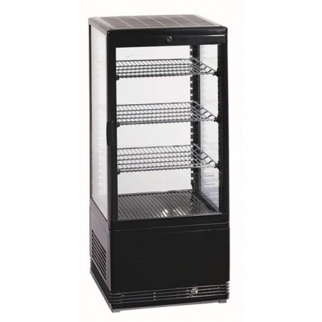 KBS Tischkühlvitrine RT-78 G, schwarz, mit Umluftkühlung und LED-Beleuchtung, 9160786