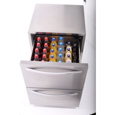 KBS Schubladenkühler UKS 140, silber, mit Umluftkühlung und LED-Beleuchtung, 60339