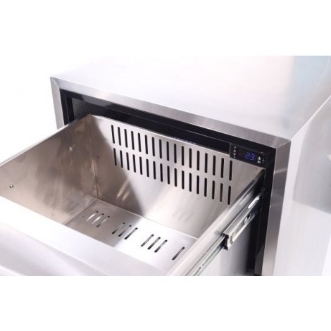 KBS Schubladenkühler UKS 140, silber, mit Umluftkühlung und LED-Beleuchtung, 60339