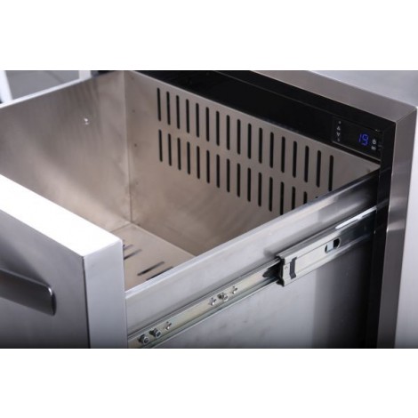 KBS Schubladenkühler UKS 140, silber, mit Umluftkühlung und LED-Beleuchtung, 60339