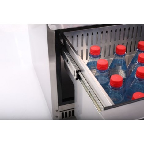 KBS Schubladenkühler UKS 140, silber, mit Umluftkühlung und LED-Beleuchtung, 60339