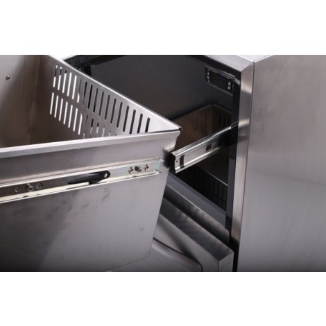 KBS Schubladenkühler UKS 140, silber, mit Umluftkühlung und LED-Beleuchtung, 60339