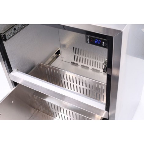 KBS Schubladenkühler UKS 140, silber, mit Umluftkühlung und LED-Beleuchtung, 60339