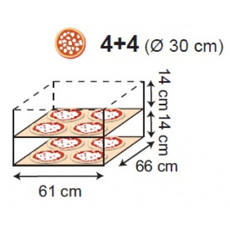 Pizzaofen Moretti Forni IDECK PD 60.60, 8 Pizzen, 30 cm Durchmesser