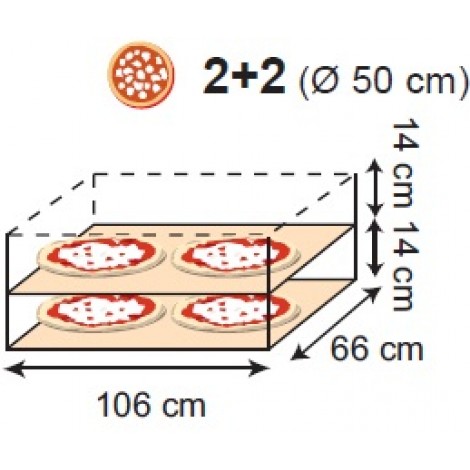 Pizzaofen Moretti Forni IDECK PM 65.105, 12 Pizzen, 30 cm Durchmesser