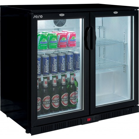 Saro Bar Kühltisch Umluftkühlung 2 Türen schwarz
