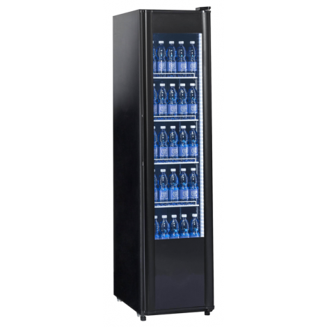KBS Glastürkühlschrank KBS 326 G Slim, schwarz, mit Umluftkühlung und Beleuchtung, 302324