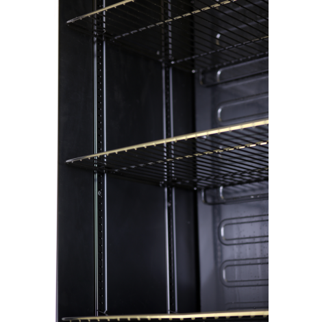 KBS Glastürkühlschrank FLK 365, schwarz, mit Umluftkühlung und LED-Beleuchtung, 9190026