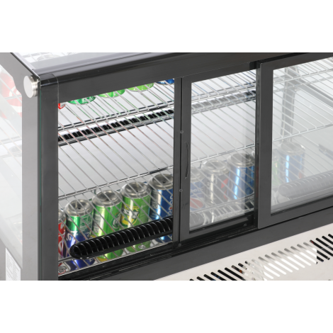 KBS Aufsatz-Kühlvitrine mit 2 Etagen, silber und schwarz, mit Umluftkühlung und LED-Beleuchtung, 9150168