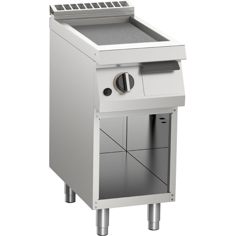  Gas-Grillplatte gerillt aus Edelstahl 6kW mit 1 Heizzone offener Unterbau 10422407 -Auslaufmodell-