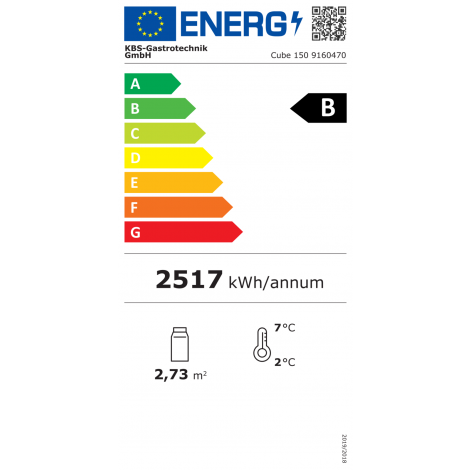 KBS Kuchen und Tortenvitrine Cube 150 mit Umluftkühlung und LED-Beleuchtung, 9160470